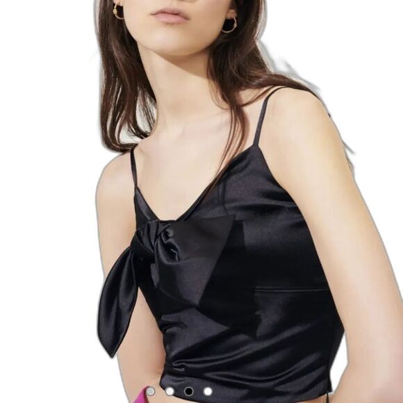 Maje NWOT Tie Front Crop Top - Picture 1 of 11